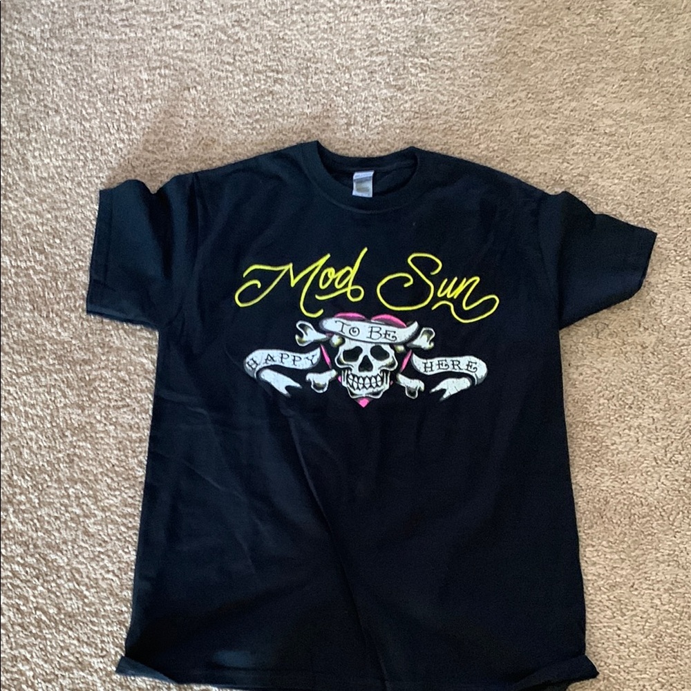 Black Graphic T-Shirt with Skull Design